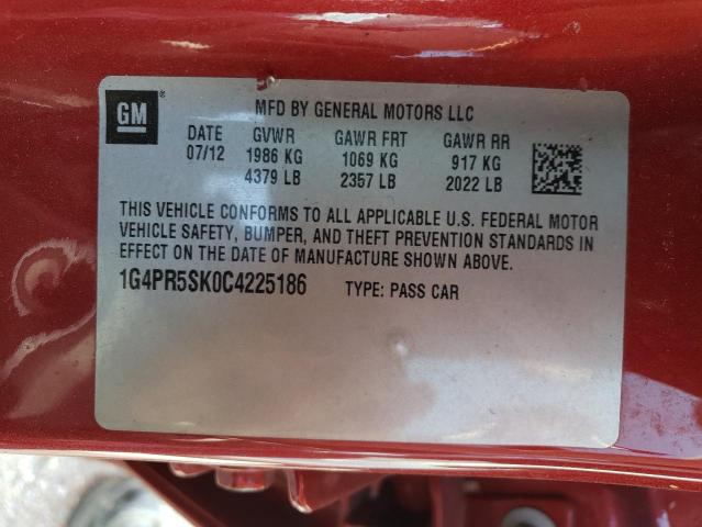 Photo 10 from auction – 2012 BUICK VERANO CON with VIN 1G4PR5SK0C4225186
