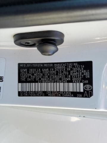 Photo 10 from auction – 2015 TOYOTA COROLLA L with VIN 2T1BURHE6FC308340