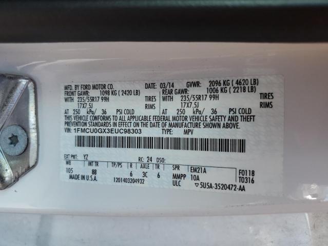 Photo 10 from auction – 2014 FORD ESCAPE SE with VIN 1FMCU0GX3EUC98303