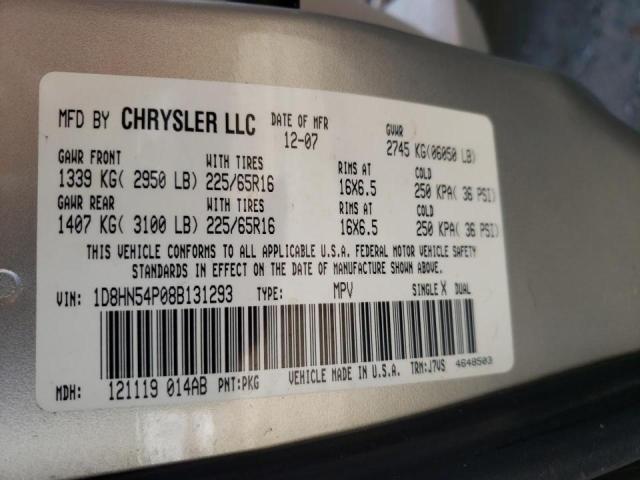 Photo 10 from auction – 2008 DODGE GRAND CARA with VIN 1D8HN54P08B131293