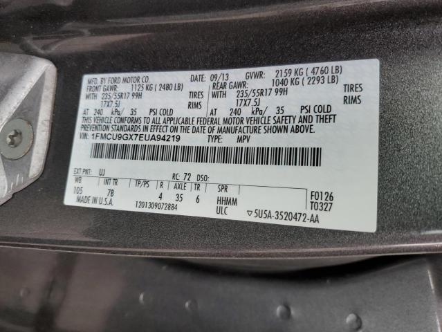 Photo 10 from auction – 2014 FORD ESCAPE SE with VIN 1FMCU9GX7EUA94219