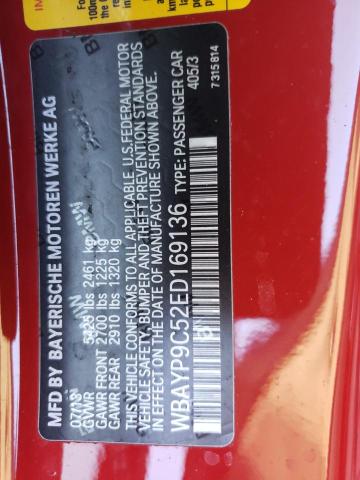 Photo 10 from auction – 2014 BMW 650 I with VIN WBAYP9C52ED169136