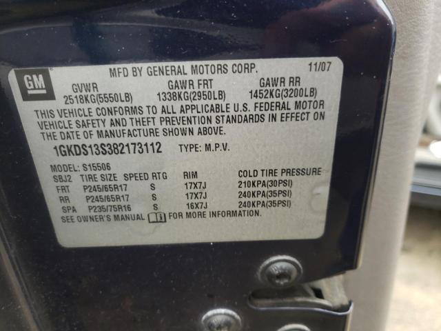 Photo 10 from auction – 2008 GMC ENVOY with VIN 1GKDS13S382173112