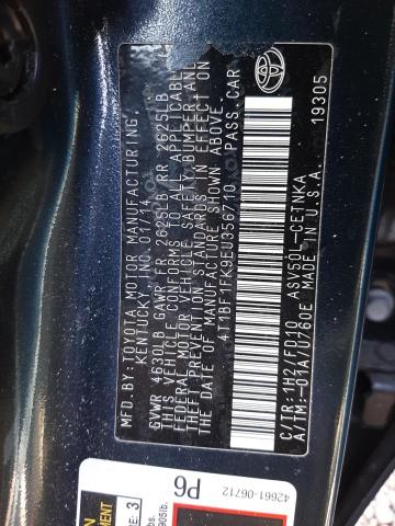 Photo 10 from auction – 2014 TOYOTA CAMRY L with VIN 4T1BF1FK9EU356710