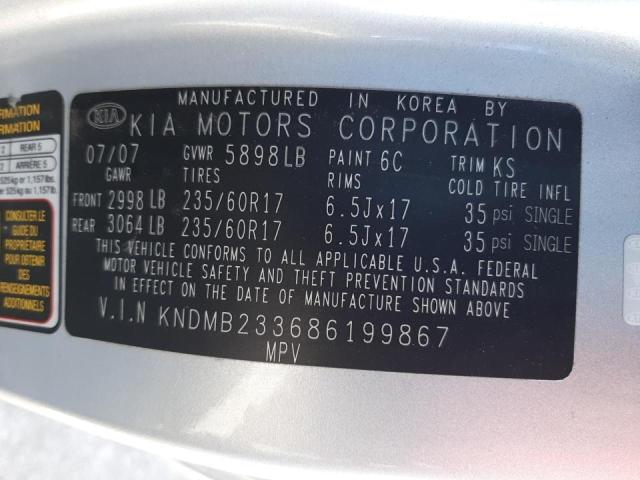 Photo 10 from auction – 2008 KIA SEDONA EX with VIN KNDMB233686199867