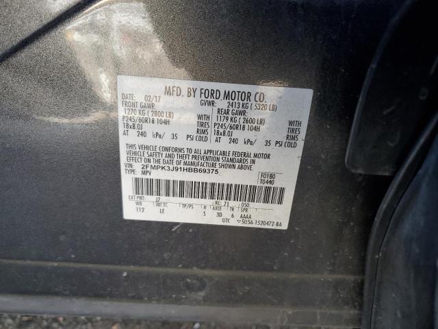 Photo 10 from auction – 2017 FORD EDGE SEL with VIN 2FMPK3J91HBB69375