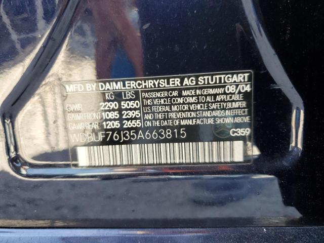 Photo 10 from auction – 2005 MERCEDES-BENZ E 55 AMG with VIN WDBUF76J35A663815