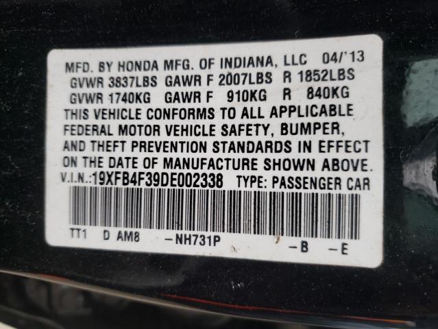 Photo 10 from auction – 2013 HONDA CIVIC HYBR with VIN 19XFB4F39DE002338