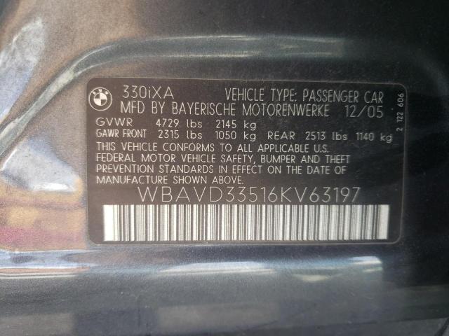 Photo 10 from auction – 2006 BMW 330 XI with VIN WBAVD33516KV63197
