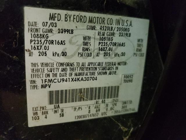 Photo 10 from auction – 2004 FORD ESCAPE LIM with VIN 1FMCU941X4KA30704