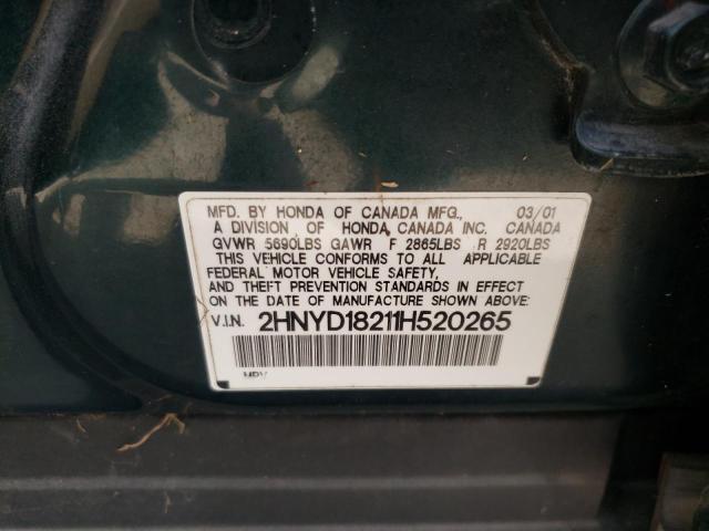 Zdjęcie 10 z aukcji – 2001 ACURA MDX z VIN 2HNYD18211H520265