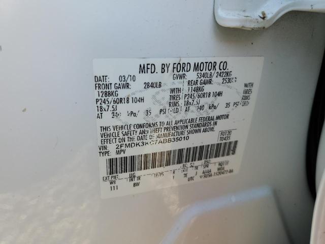 Photo 10 from auction – 2010 FORD EDGE LIMIT with VIN 2FMDK3KC7ABB35010