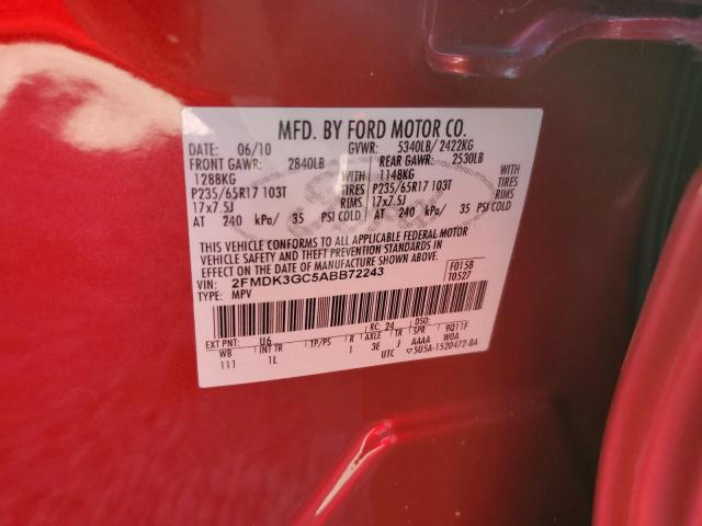Photo 10 from auction – 2010 FORD EDGE SE with VIN 2FMDK3GC5ABB72243
