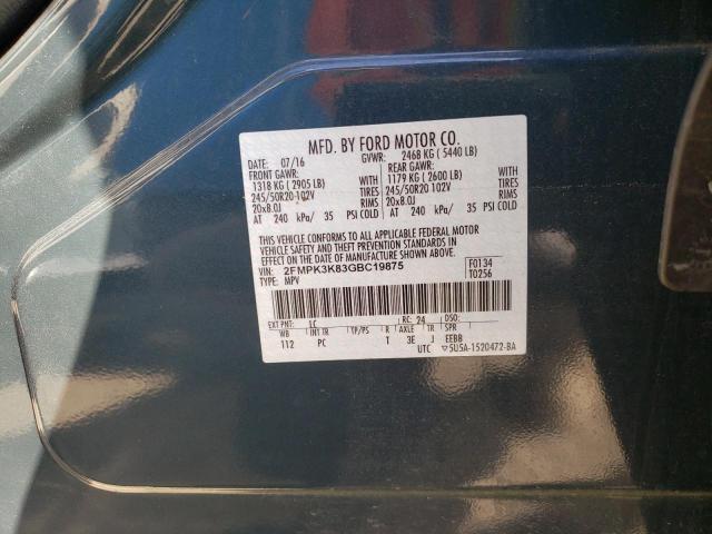 Photo 10 from auction – 2016 FORD EDGE TITAN with VIN 2FMPK3K83GBC19875