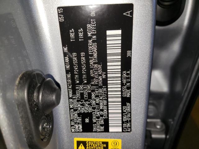 Photo 10 from auction – 2015 TOYOTA HIGHLANDER with VIN 5TDDKRFH8FS172361