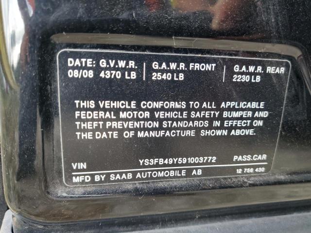 Photo 10 from auction – 2009 SAAB 9-3 2.0T with VIN YS3FB49Y591003772