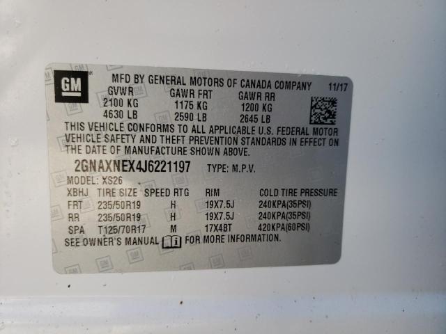 Photo 10 from auction – 2018 CHEVROLET EQUINOX PR with VIN 2GNAXNEX4J6221197