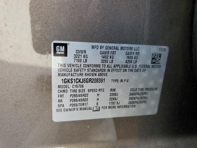 Photo 10 from auction – 2016 GMC YUKON DENA with VIN 1GKS1CKJ6GR208391