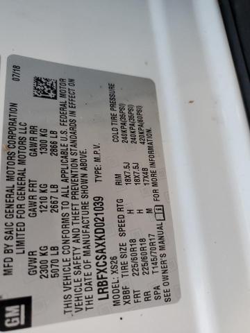 Photo 10 from auction – 2019 BUICK ENVISION E with VIN LRBFXCSAXKD021039