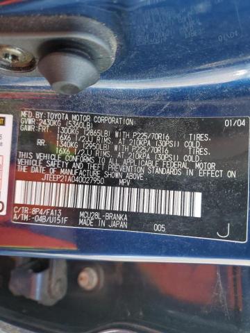 Photo 10 from auction – 2004 TOYOTA HIGHLANDER with VIN JTEEP21A040027950
