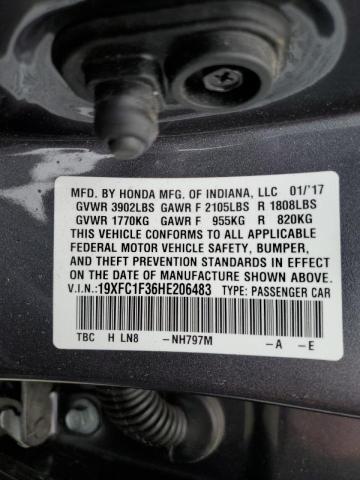 Photo 10 from auction – 2017 HONDA CIVIC EX with VIN 19XFC1F36HE206483