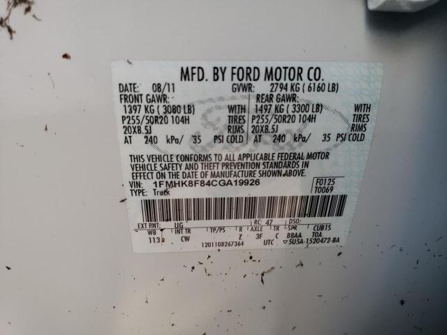 Photo 10 from auction – 2012 FORD EXPLORER L with VIN 1FMHK8F84CGA19926