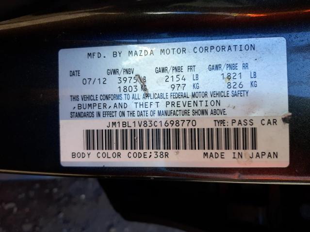 Photo 10 from auction – 2012 MAZDA 3 I with VIN JM1BL1V83C1698770