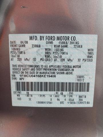 Photo 10 from auction – 2008 FORD ESCAPE LIM with VIN 1FMCU04168KE19406
