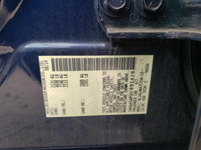 Photo 10 from auction – 2014 NISSAN MAXIMA S with VIN 1N4AA5AP5EC491428