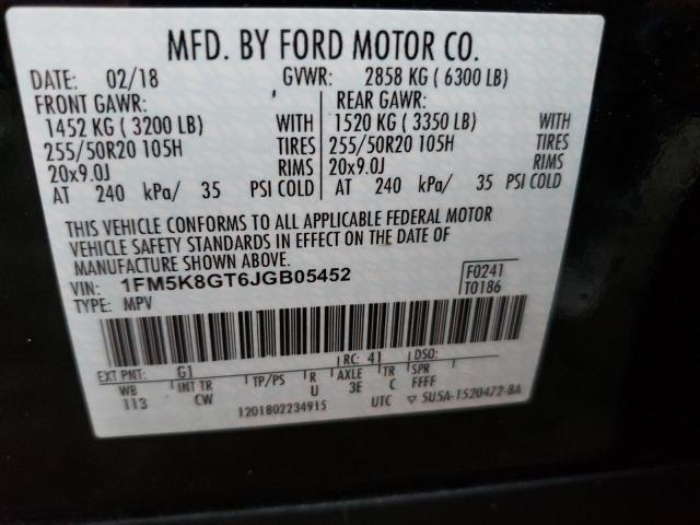 Photo 10 from auction – 2018 FORD EXPLORER S with VIN 1FM5K8GT6JGB05452