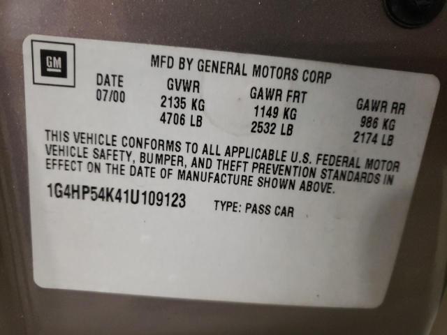 Photo 10 from auction – 2001 BUICK LESABRE CU with VIN 1G4HP54K41U109123