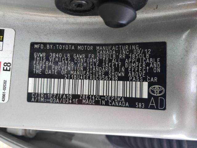 Photo 10 from auction – 2013 TOYOTA COROLA with VIN 2T1BU4EEXDC956798