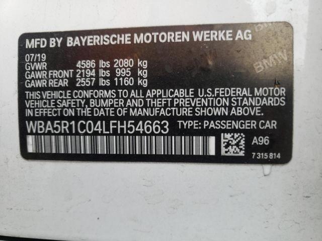 Photo 10 from auction – 2020 BMW 330I with VIN WBA5R1C04LFH54663