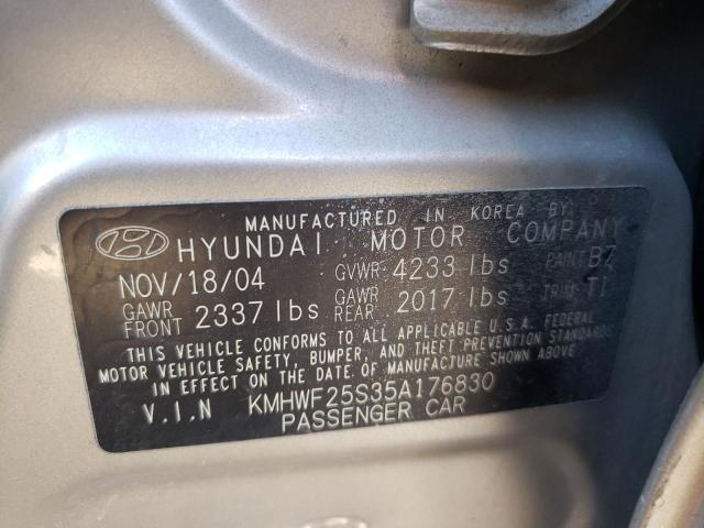 Photo 10 from auction – 2005 HYUNDAI SONATA GL with VIN KMHWF25S35A176830
