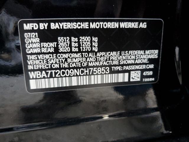 Photo 10 from auction – 2022 BMW 740 I with VIN WBA7T2C09NCH75853