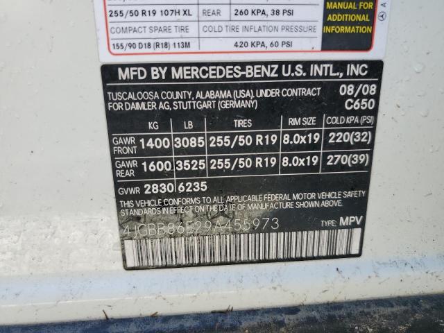 Photo 10 from auction – 2009 MERCEDES-BENZ ML 350 with VIN 4JGBB86E29A455973
