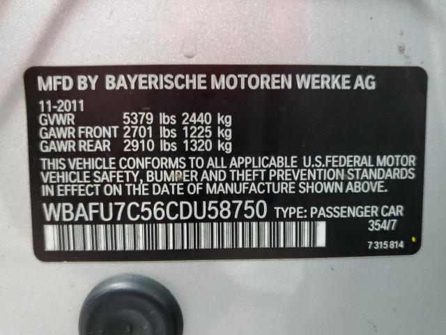 Foto 10 de la subasta – 2012 BMW 535 XI con VIN WBAFU7C56CDU58750