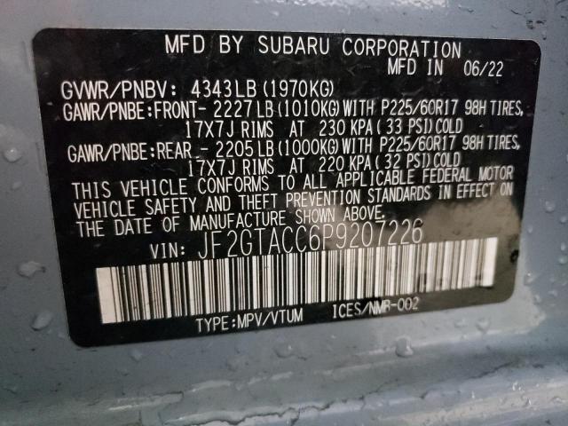 Photo 10 from auction – 2023 SUBARU CROSSTREK with VIN JF2GTACC6P9207226
