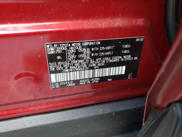 Photo 10 from auction – 2021 TOYOTA RAV4 XLE with VIN JTMW1RFV7MD064100