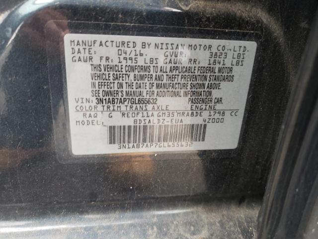 Photo 10 from auction – 2016 NISSAN SENTRA S with VIN 3N1AB7AP7GL655632