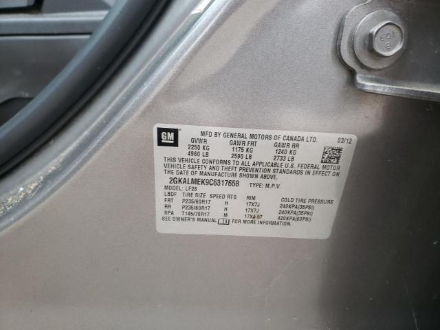 Photo 10 from auction – 2012 GMC TERRAIN SL with VIN 2GKALMEK9C6317658