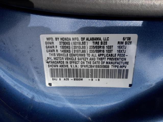 Photo 10 from auction – 2008 HONDA ODYSSEY EX with VIN 5FNRL38418B095608