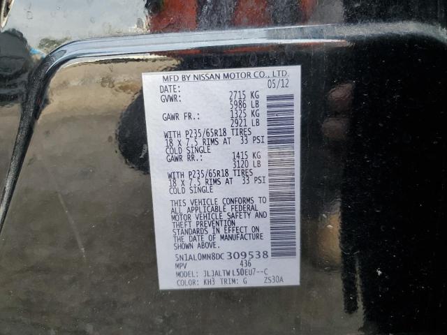 Photo 10 from auction – 2013 INFINITI JX35 with VIN 5N1AL0MN8DC309538