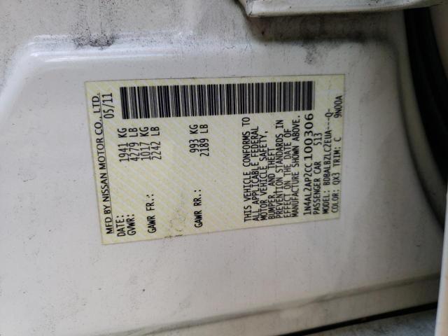 Photo 10 from auction – 2012 NISSAN ALTIMA S with VIN 1N4AL2AP2CC100306
