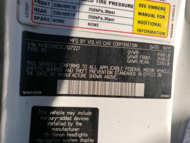 Photo 10 from auction – 2012 VOLVO C70 T5 with VIN YV1672MC5CJ127227