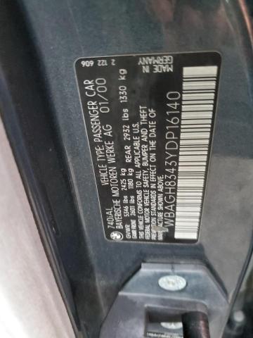 Photo 10 from auction – 2000 BMW 740 IL with VIN WBAGH8343YDP16140