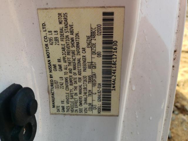Photo 10 from auction – 2008 NISSAN ALTIMA 2.5 with VIN 1N4AL24E18C171630