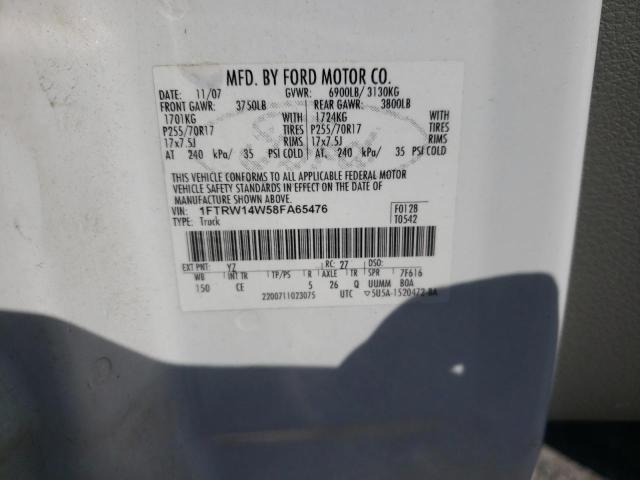 Photo 10 from auction – 2008 FORD F150 SUPER with VIN 1FTRW14W58FA65476