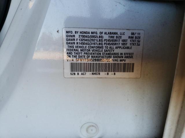 Photo 10 from auction – 2011 HONDA PILOT EXL with VIN 5FNYF3H52BB055735