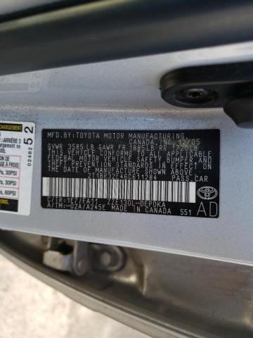 Photo 10 from auction – 2006 TOYOTA COROLLA CE with VIN 2T1BR32E46C611284